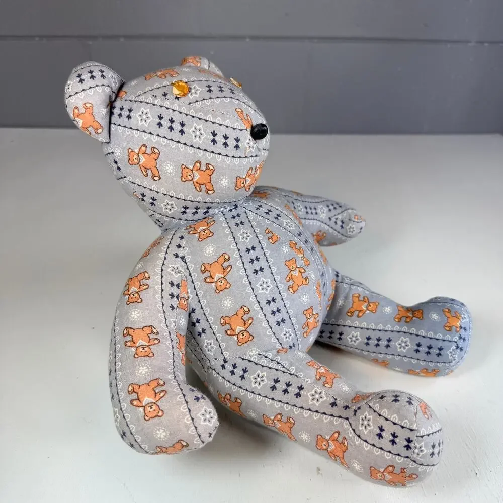 Vintage Handmade Memory Bear Custom Keepsake Teddy Bear from Loved Ones Clothes